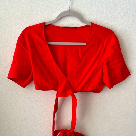Zara Tops Red Zara Crop Top Poshmark